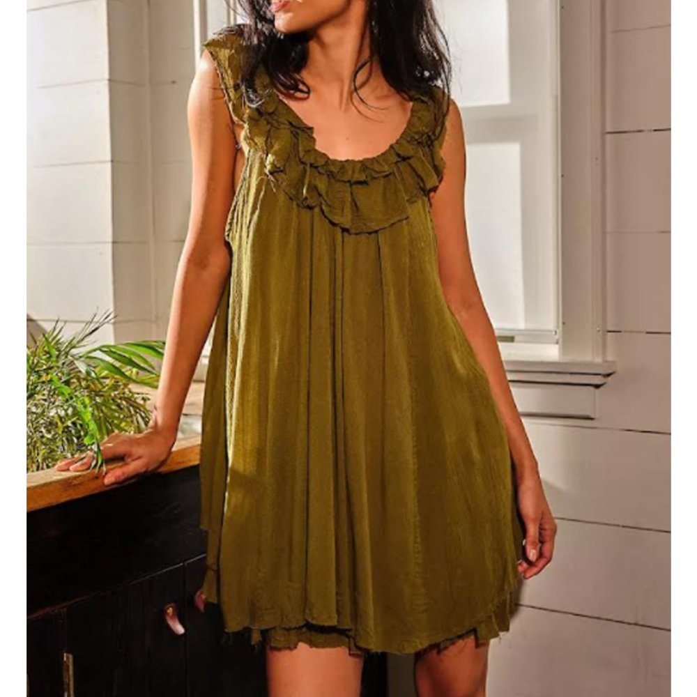 FREE PEOPLE JUST FOR YOU MINI TRAPEZE DRESS SMALL 🔥 Hot Item 🔥